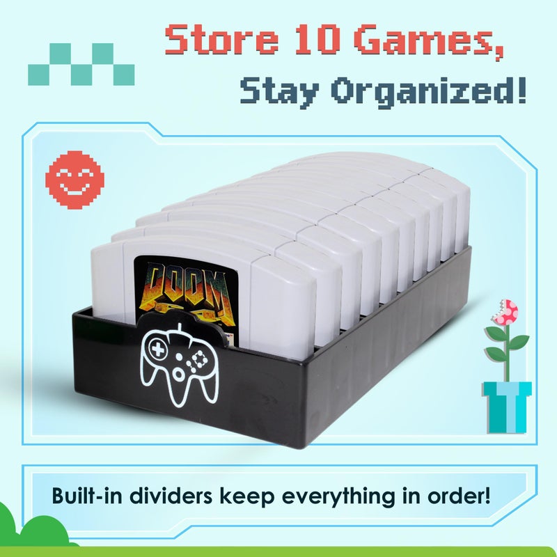 Skywin N64 Game Storage - Holder Fits and Organizes Cartridges - Simple and Stylish Design to Show Off Your Game Collection (2 Pack) - Image 3